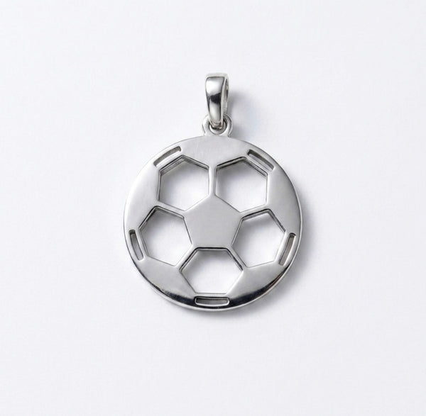 Dije Pelota de Fútbol Plana — Plata 925