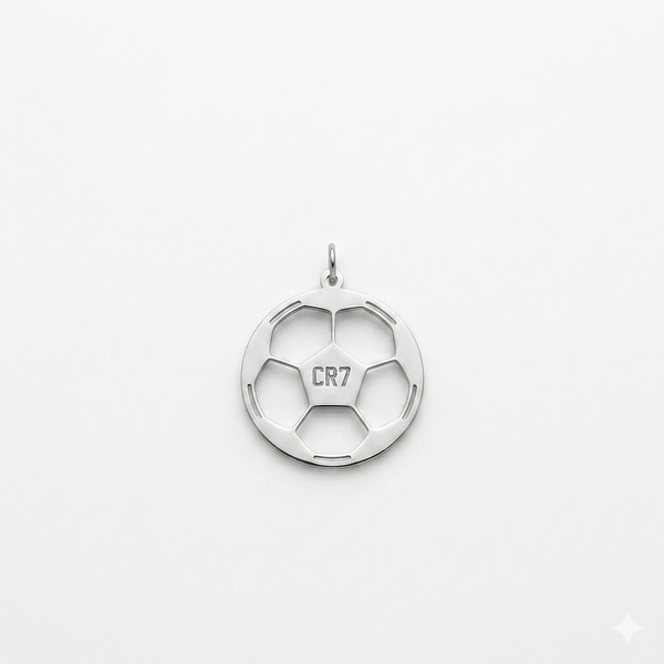 Dije Pelota de Fútbol CR7 — Plata 925