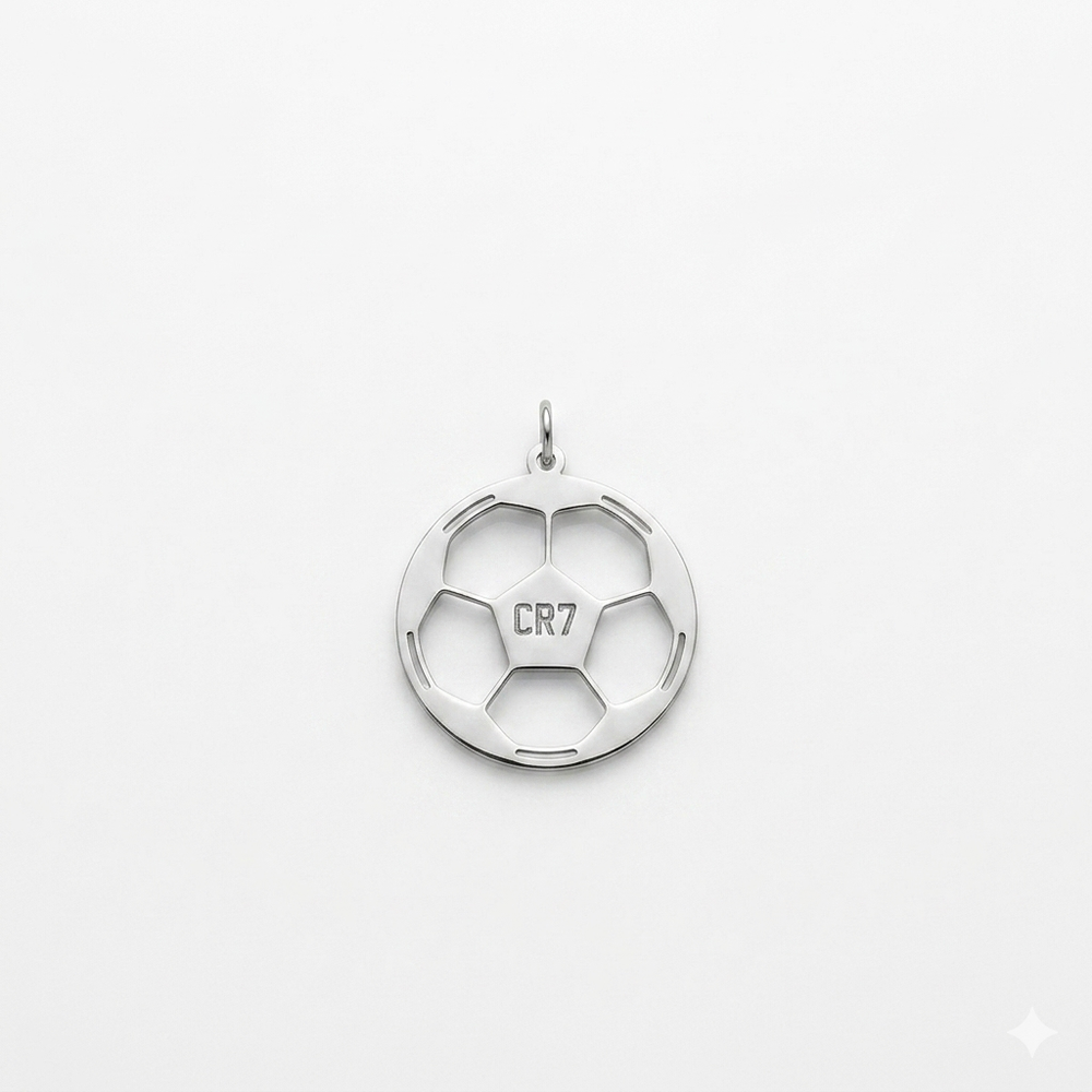 Dije Pelota de Fútbol CR7 — Plata 925